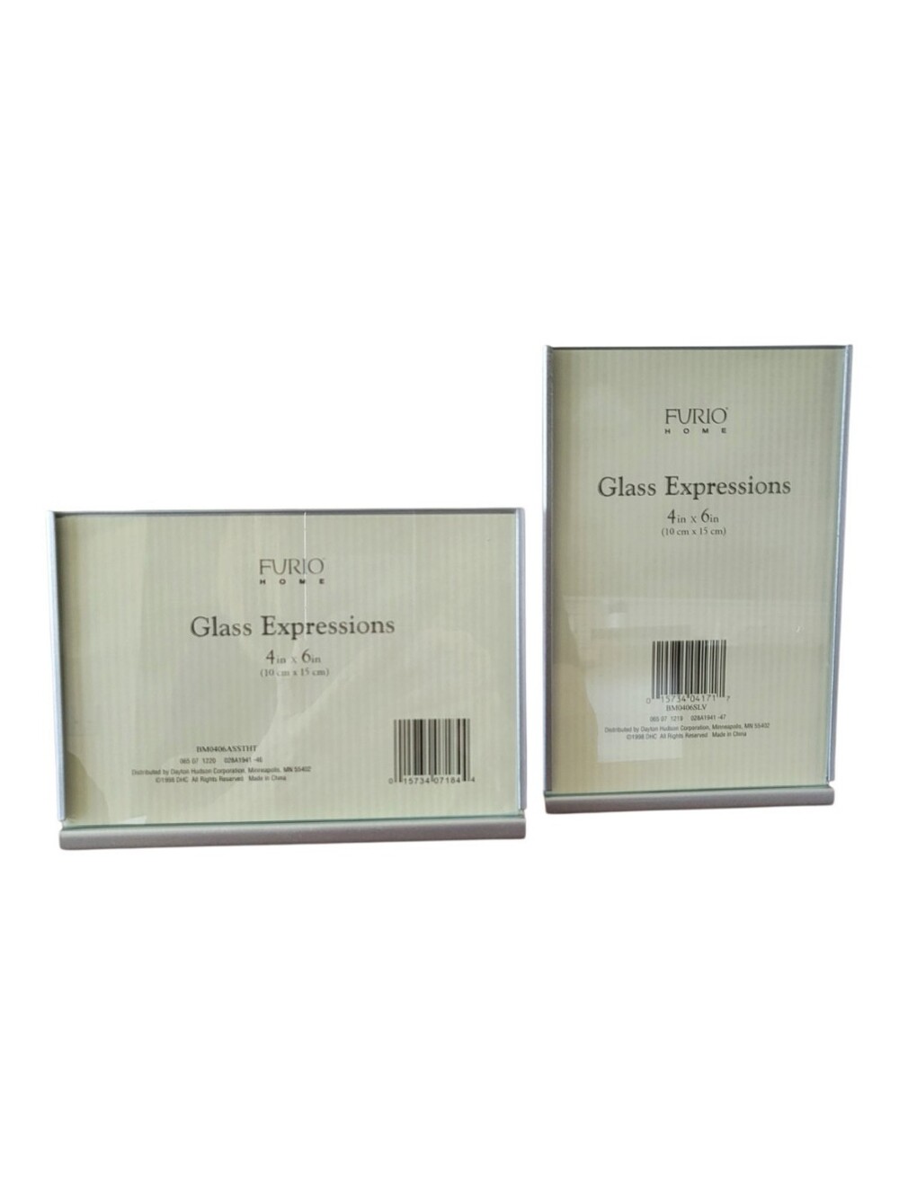 Furio Home Glass Expressions 4x6 Silvertone Metal Picture Frames